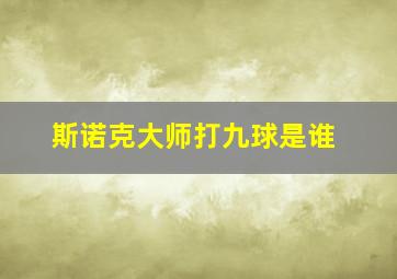 斯诺克大师打九球是谁