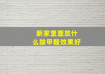 新家里面放什么除甲醛效果好