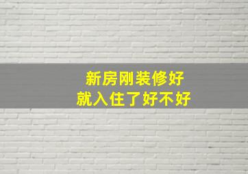 新房刚装修好就入住了好不好