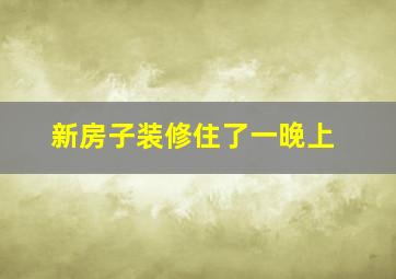 新房子装修住了一晚上