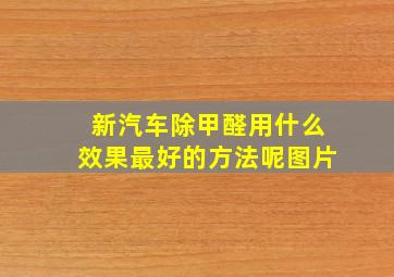 新汽车除甲醛用什么效果最好的方法呢图片