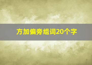 方加偏旁组词20个字