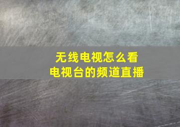 无线电视怎么看电视台的频道直播