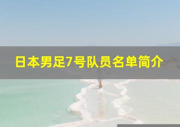 日本男足7号队员名单简介