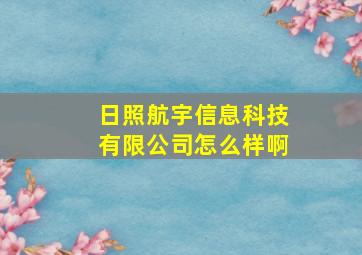 日照航宇信息科技有限公司怎么样啊