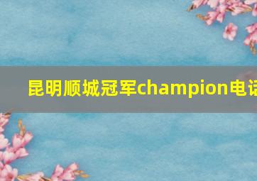 昆明顺城冠军champion电话