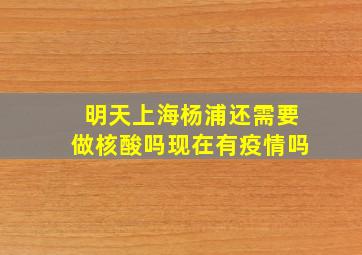 明天上海杨浦还需要做核酸吗现在有疫情吗