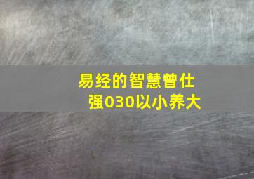 易经的智慧曾仕强030以小养大