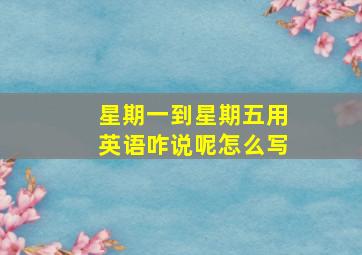 星期一到星期五用英语咋说呢怎么写