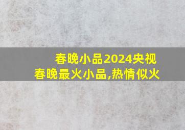 春晚小品2024央视春晚最火小品,热情似火