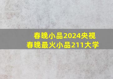 春晚小品2024央视春晚最火小品211大学