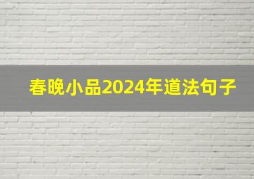 春晚小品2024年道法句子