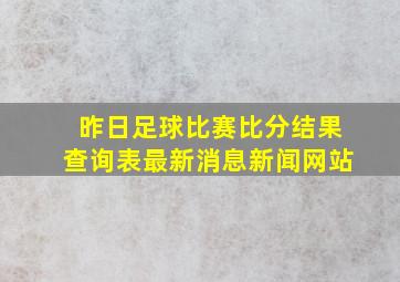 昨日足球比赛比分结果查询表最新消息新闻网站