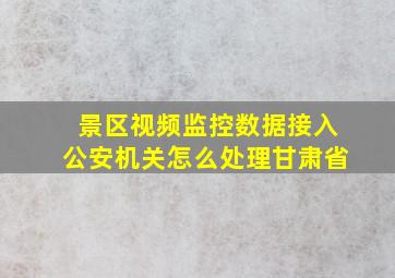 景区视频监控数据接入公安机关怎么处理甘肃省