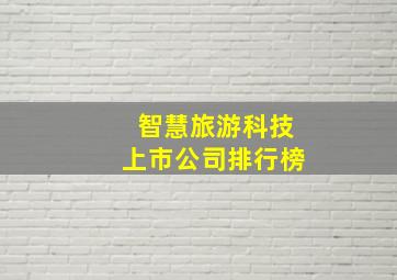 智慧旅游科技上市公司排行榜