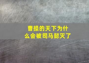 曹操的天下为什么会被司马懿灭了