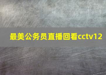 最美公务员直播回看cctv12