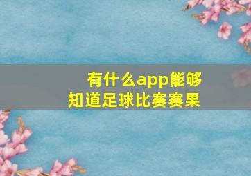 有什么app能够知道足球比赛赛果