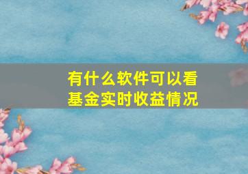 有什么软件可以看基金实时收益情况