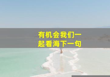 有机会我们一起看海下一句