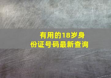 有用的18岁身份证号码最新查询