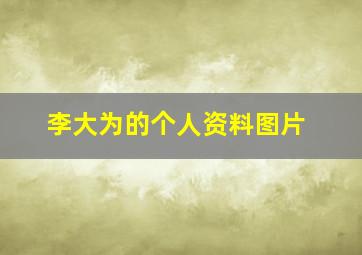 李大为的个人资料图片