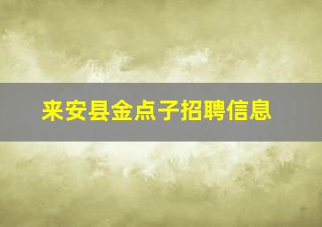 来安县金点子招聘信息