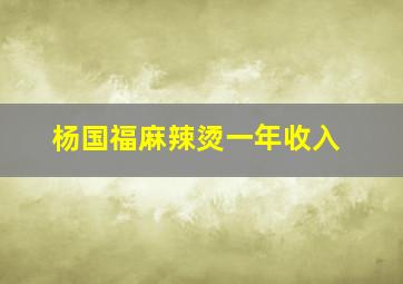 杨国福麻辣烫一年收入