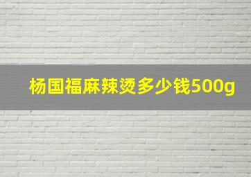 杨国福麻辣烫多少钱500g