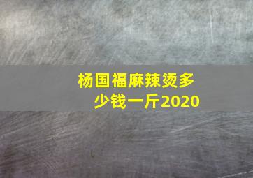 杨国福麻辣烫多少钱一斤2020