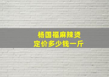 杨国福麻辣烫定价多少钱一斤