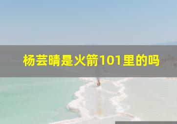 杨芸晴是火箭101里的吗