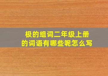 极的组词二年级上册的词语有哪些呢怎么写