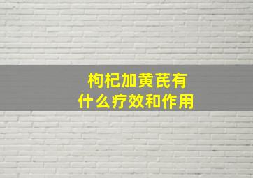 枸杞加黄芪有什么疗效和作用