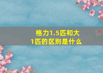 格力1.5匹和大1匹的区别是什么