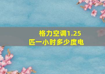 格力空调1.25匹一小时多少度电