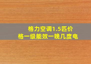 格力空调1.5匹价格一级能效一晚几度电