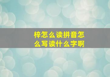 梓怎么读拼音怎么写读什么字啊