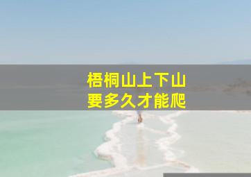 梧桐山上下山要多久才能爬