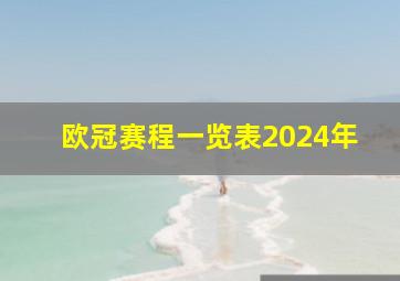 欧冠赛程一览表2024年