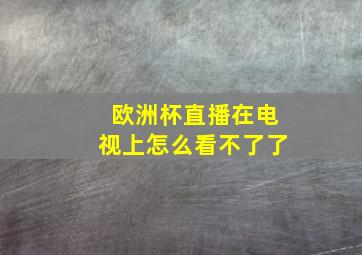 欧洲杯直播在电视上怎么看不了了