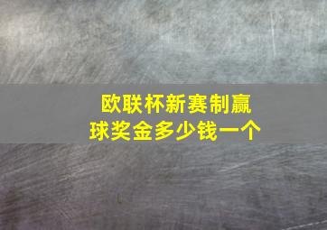 欧联杯新赛制赢球奖金多少钱一个