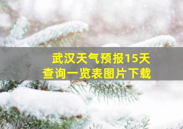 武汉天气预报15天查询一览表图片下载