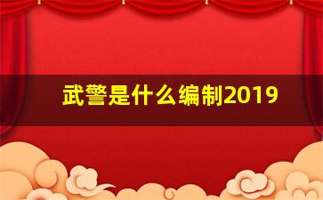 武警是什么编制2019