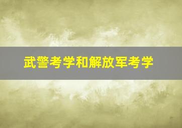 武警考学和解放军考学