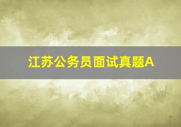 江苏公务员面试真题A