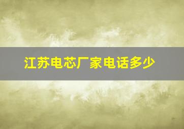 江苏电芯厂家电话多少