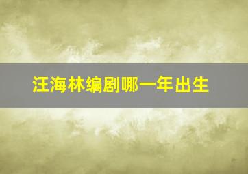 汪海林编剧哪一年出生