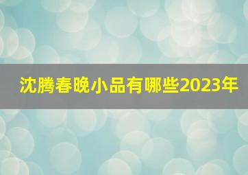 沈腾春晚小品有哪些2023年