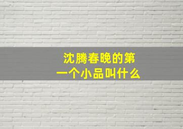 沈腾春晚的第一个小品叫什么